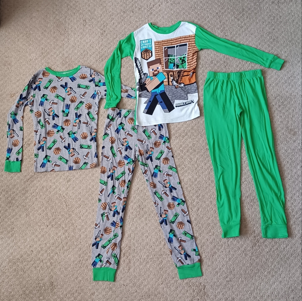 Kid's Minecraft Creeper Pajamas (BUNDLE - set of 2)
